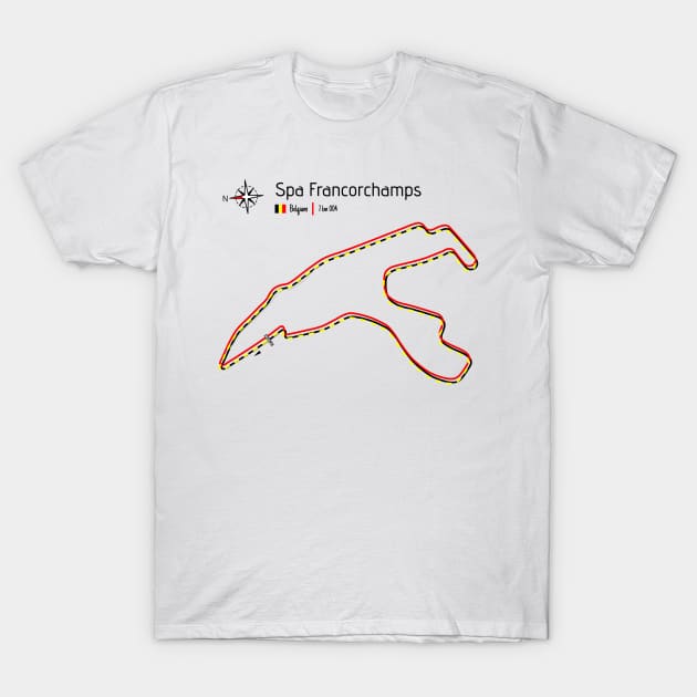 Racetrack - Spa Francorchamps Belgium T-Shirt by Aurealis